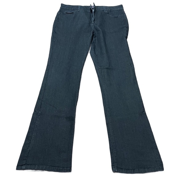 NYDJ Dark Wash Mini Boot Cut Wide Leg Jeans Plus Size 16 Flare Casual Western - Picture 1 of 7